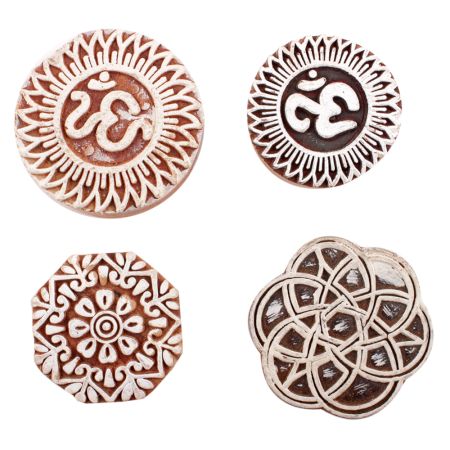 Set of 4 Piece New Mix Wooden Printing Block